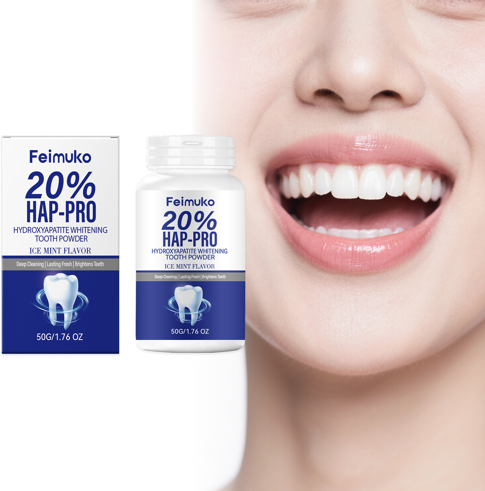 Teeth Whitening Diy - 20% Hydroxyapatite Tooth Powder Remove Plaque
