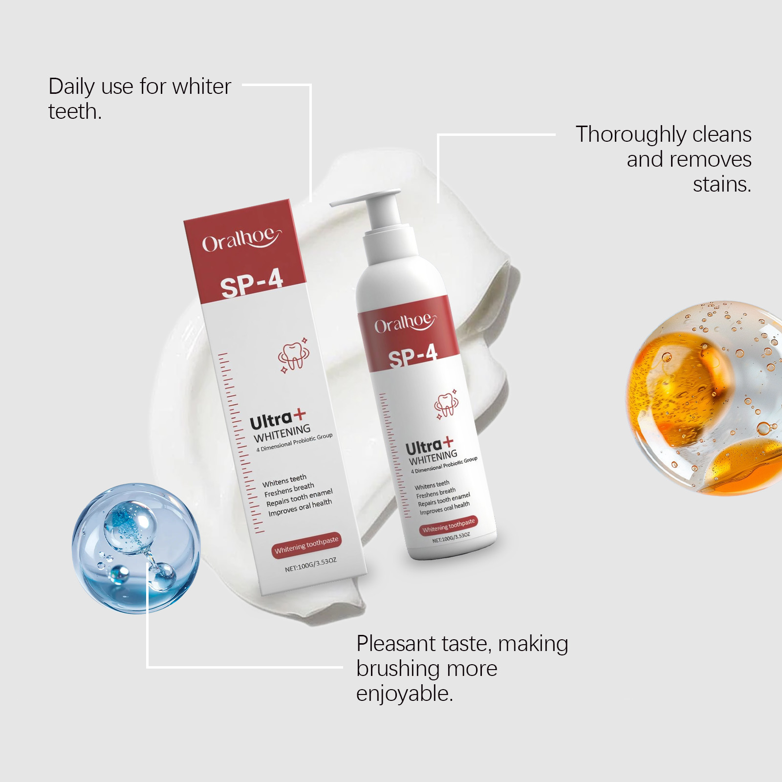 ORALHOE Whitening Toothpaste W - Teeth Whitening Or Tooth Whitening 评论和价格