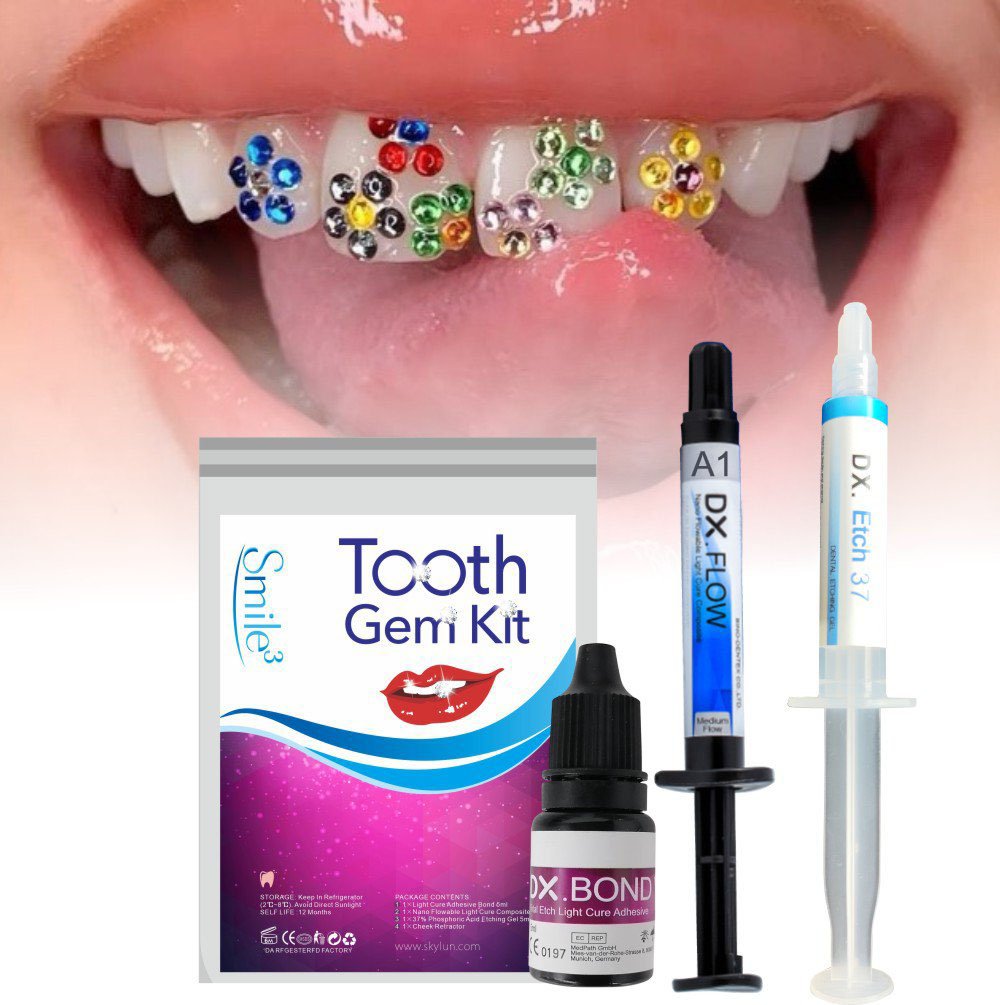 HOT Tooth Gem Kit Teeth Decora - Teeth Whitening Kit With Light 评论和价格