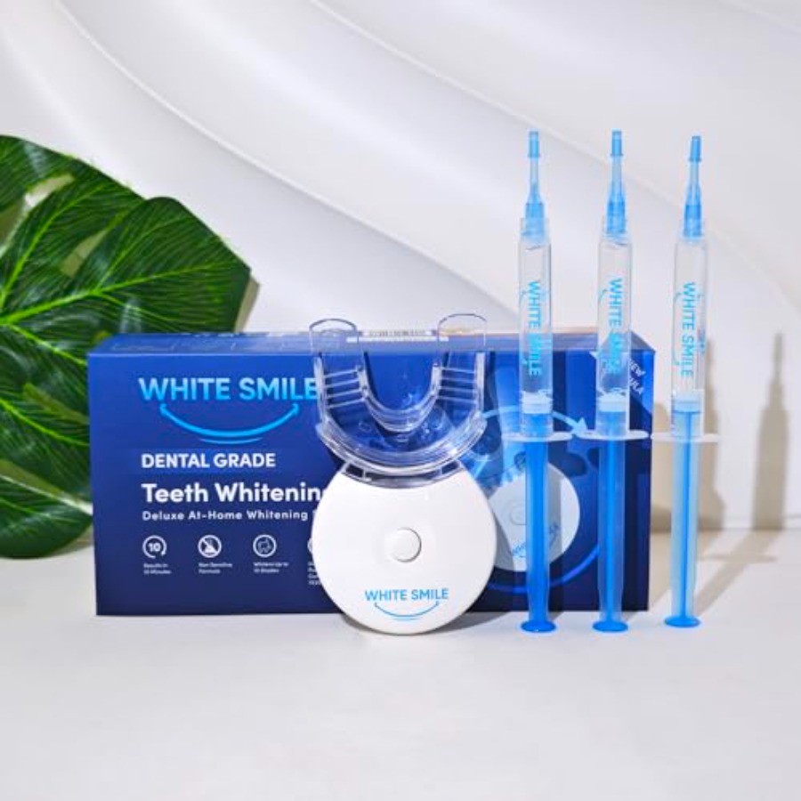 WHITE SMILE Teeth Whitening Ki - Teeth Whitening Kit With Light 评论和价格