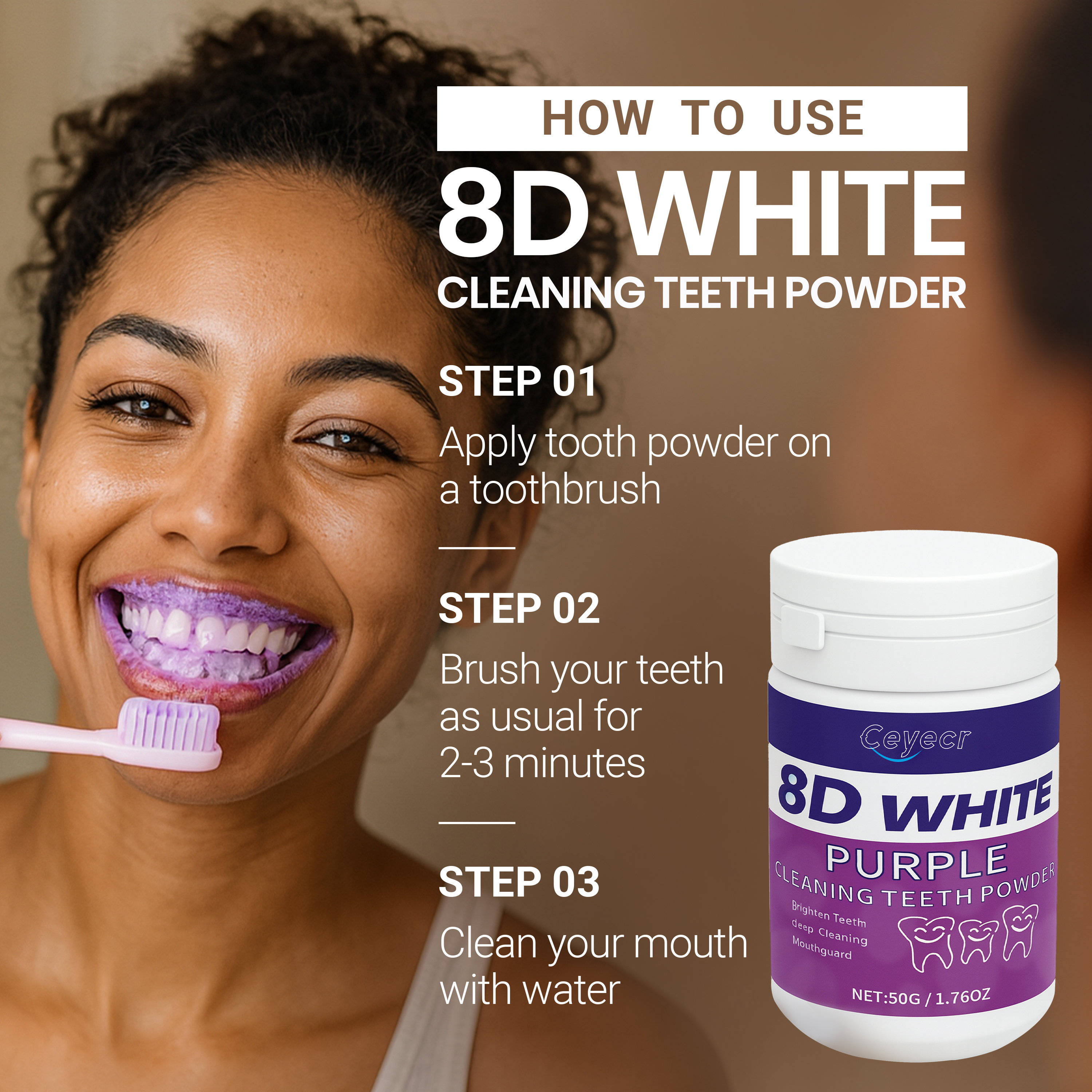 8D white Teeth Whitening Powde - Teeth Whitening Diy 评论和价格